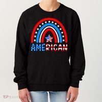 Rainbow American Flag Patriotic Happy 4th Of July Women's Sweatshirt thumb 0