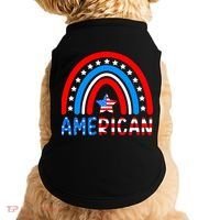 Rainbow American Flag Patriotic Happy 4th Of July Doggie Tank thumb 0