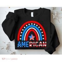 Rainbow American Flag Patriotic Happy 4th Of July Sweatshirt thumb 2