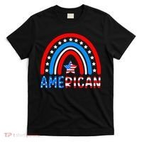 Rainbow American Flag Patriotic Happy 4th Of July T-Shirt thumb 0