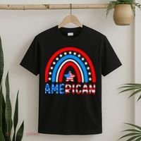 Rainbow American Flag Patriotic Happy 4th Of July T-Shirt thumb 2