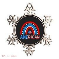 Rainbow American Flag Patriotic Happy 4th Of July Ornament thumb 0