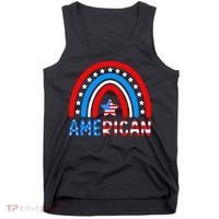 Rainbow American Flag Patriotic Happy 4th Of July Tank Top thumb 0