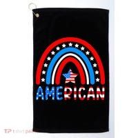 Rainbow American Flag Patriotic Happy 4th Of July Golf Towel thumb 0