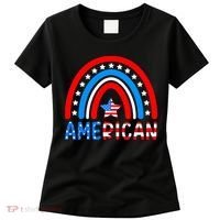 Rainbow American Flag Patriotic Happy 4th Of July Women's T-Shirt thumb 0