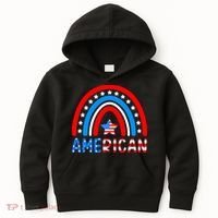 Rainbow American Flag Patriotic Happy 4th Of July Kids Hoodie thumb 0