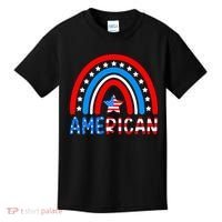Rainbow American Flag Patriotic Happy 4th Of July Kids T-Shirt thumb 0