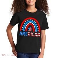 Rainbow American Flag Patriotic Happy 4th Of July Kids T-Shirt thumb 2