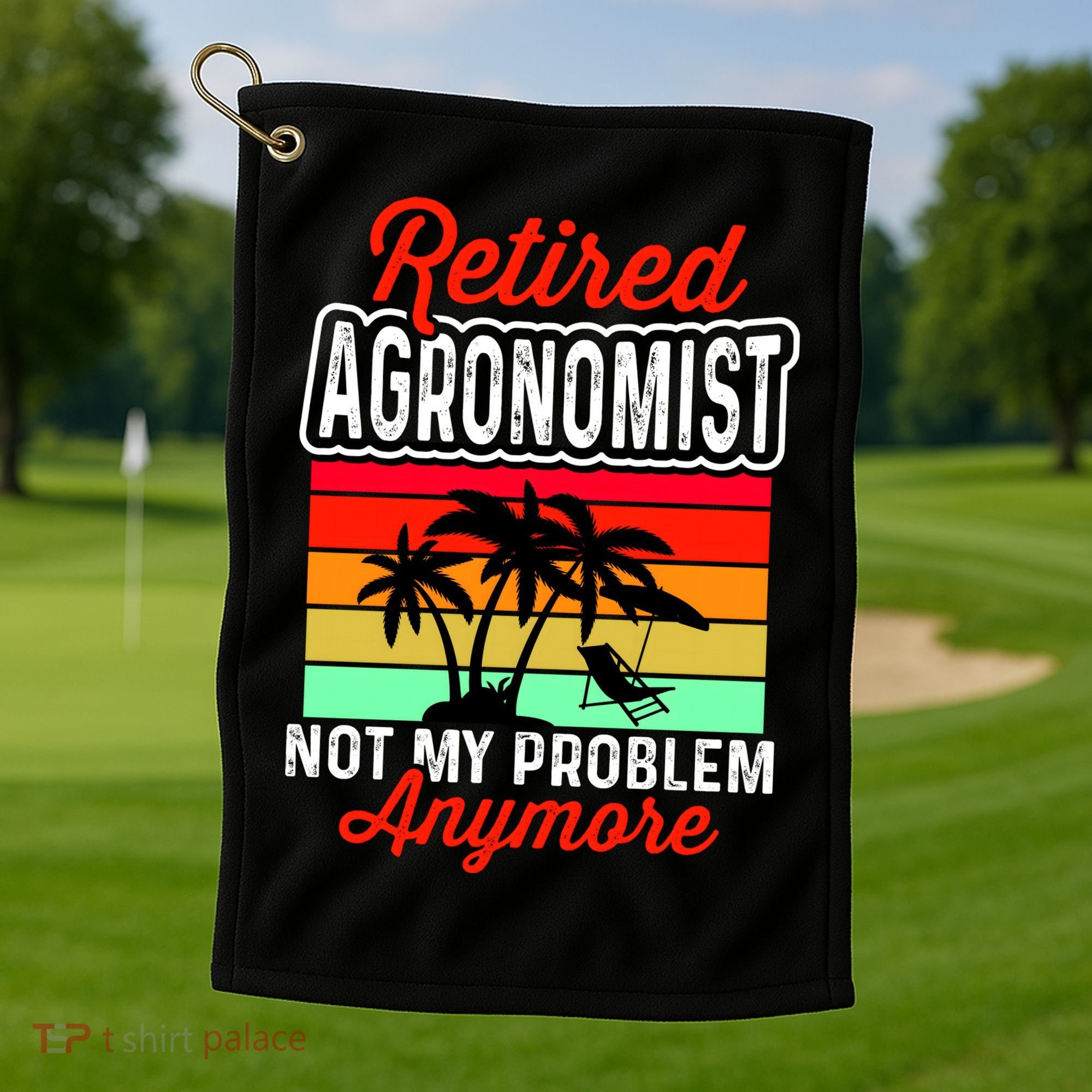 Retired AGRONOMIST Funny Golf Towel