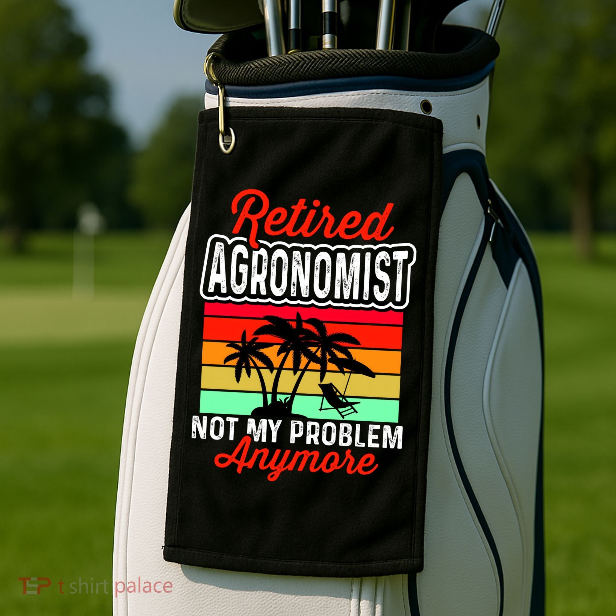 Retired AGRONOMIST Funny Golf Towel