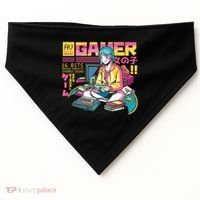 Retro Anime Gamer Girl Classic USA-Made Doggie Bandana thumb 0