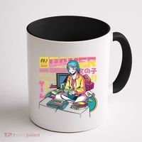 Retro Anime Gamer Girl Classic Coffee Mug thumb 1