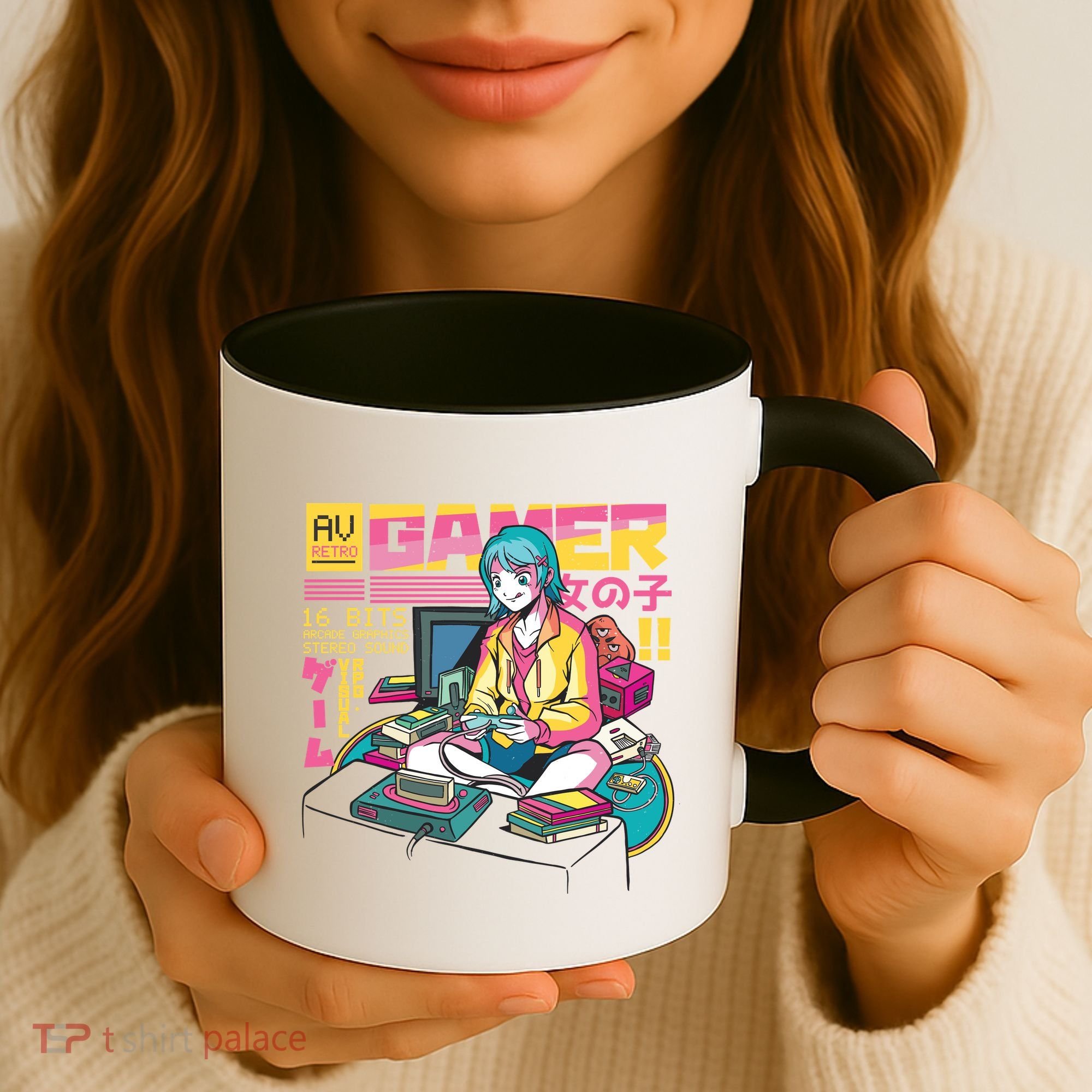 Retro Anime Gamer Girl Classic Coffee Mug