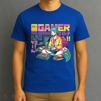 Retro Anime Gamer Girl Classic T-Shirt thumb 3