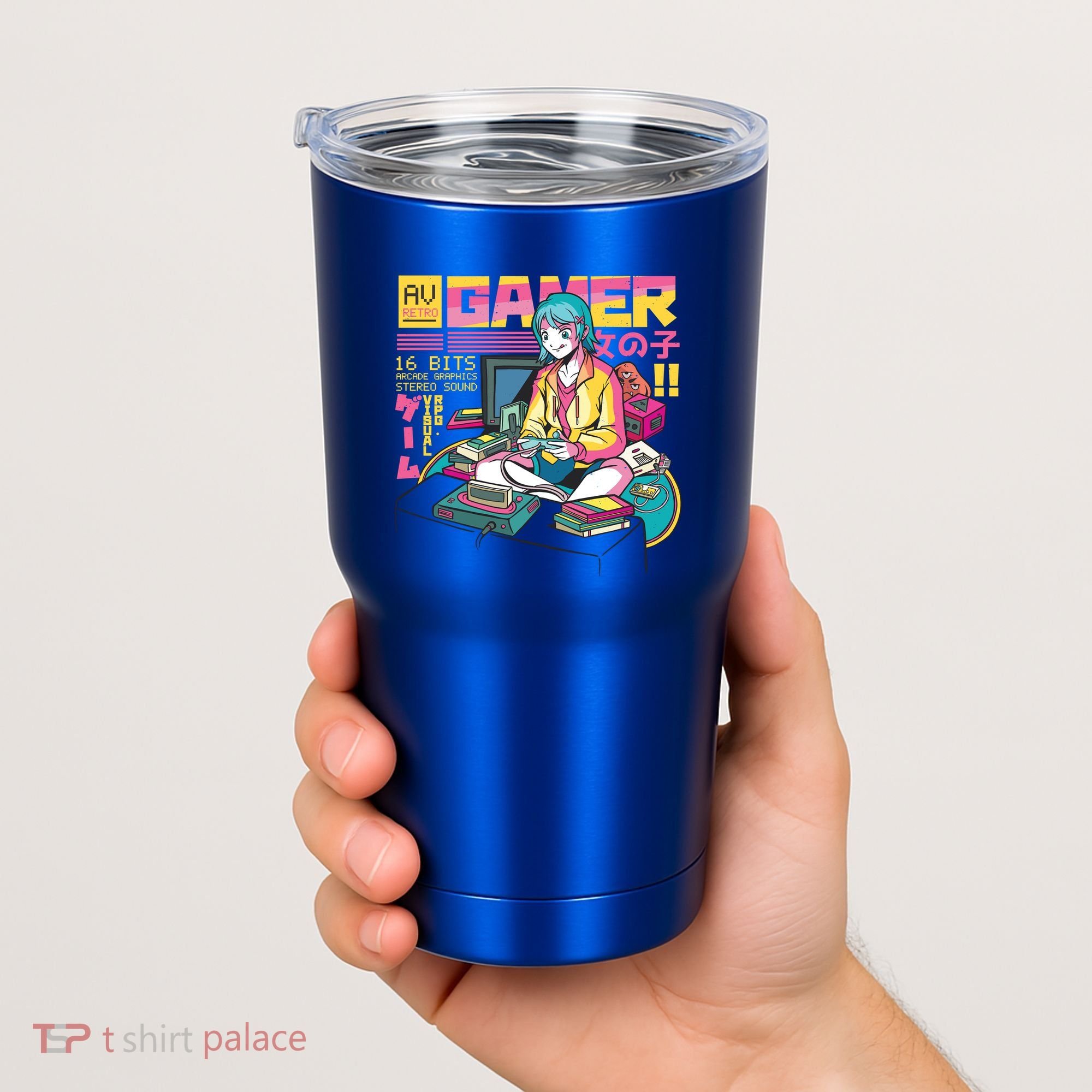 Retro Anime Gamer Girl Classic Tumbler