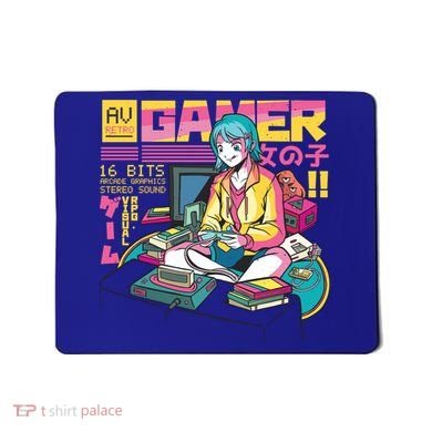 Retro Anime Gamer Girl Classic Mousepad
