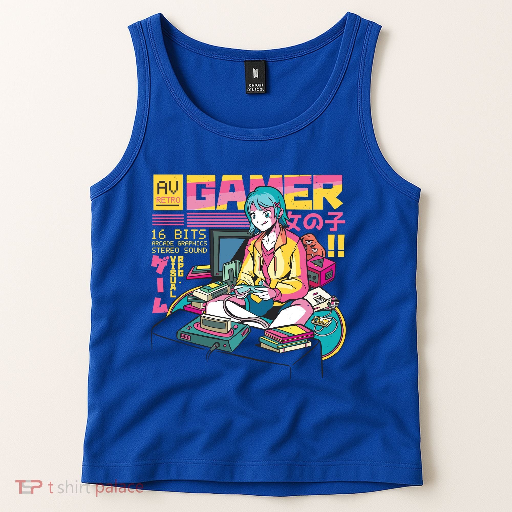 Retro Anime Gamer Girl Classic Tank Top