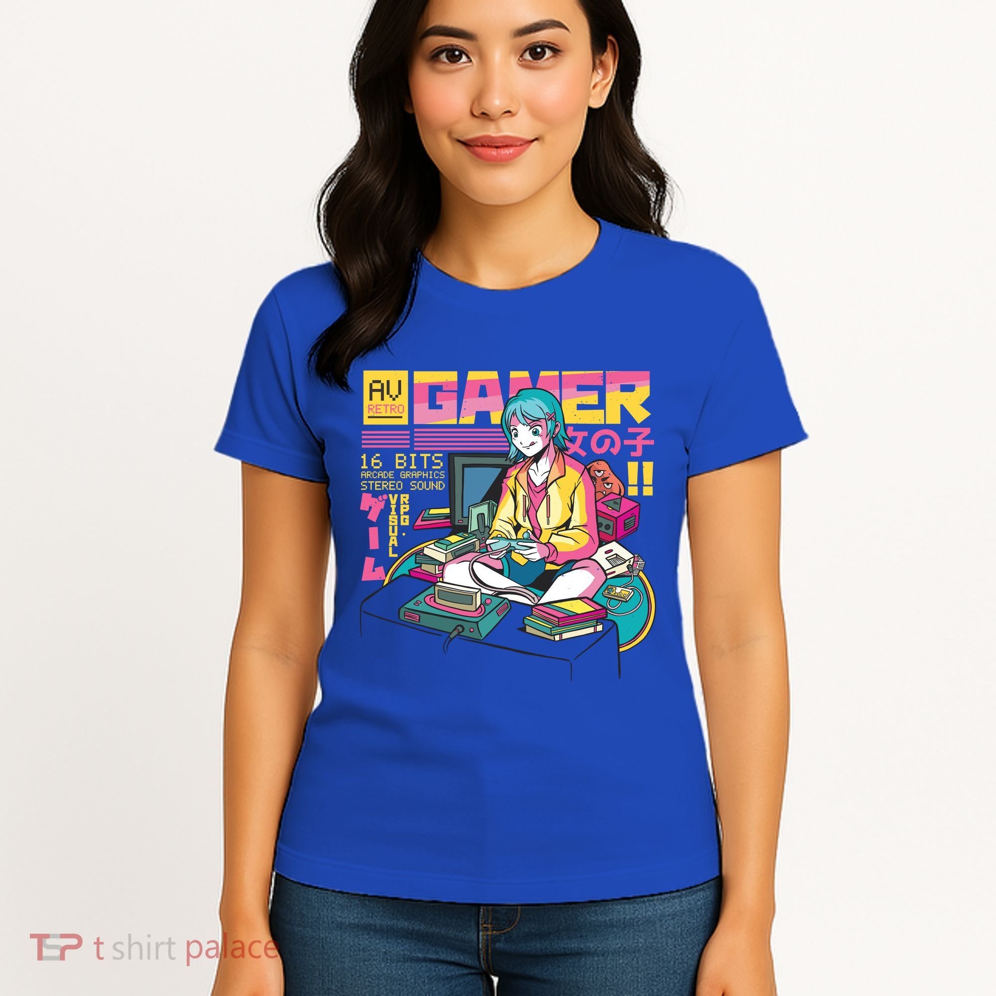 Retro Anime Gamer Girl Classic Women's T-Shirt
