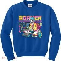 Retro Anime Gamer Girl Classic Kids Sweatshirt thumb 0