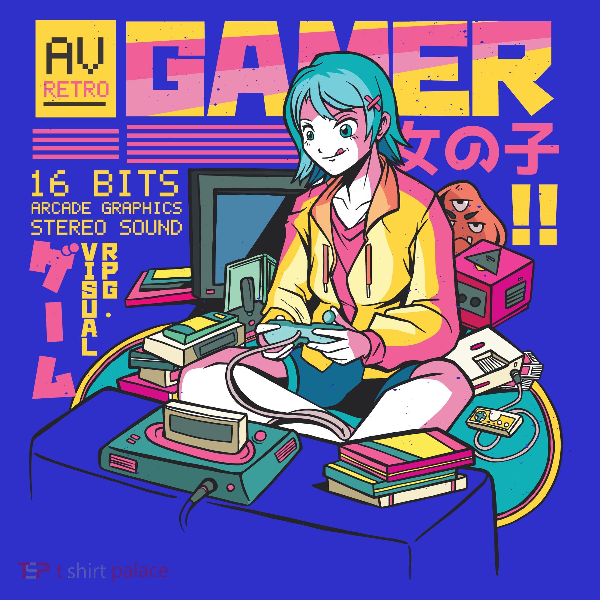 Retro Anime Gamer Girl Classic Kids Sweatshirt