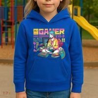 Retro Anime Gamer Girl Classic Kids Hoodie thumb 3