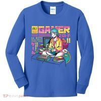 Retro Anime Gamer Girl Classic Kids Long Sleeve Shirt thumb 0