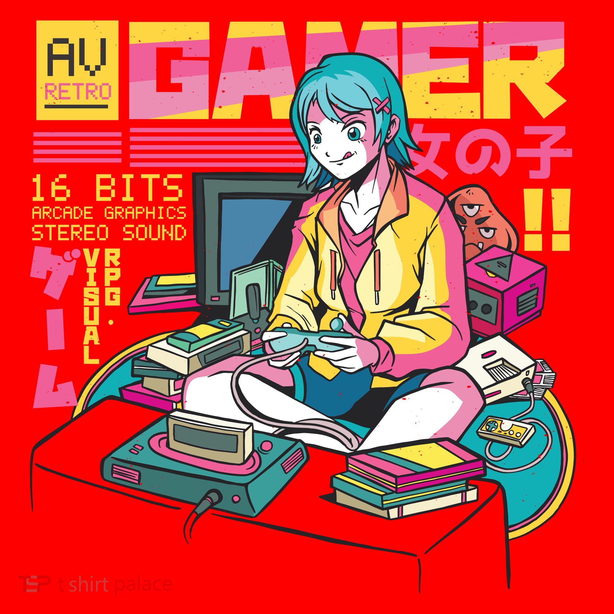 Retro Anime Gamer Girl Classic Santa Hat
