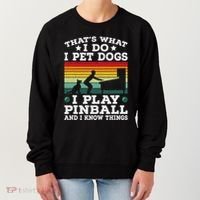 Retro Arcade Game Machine Gamer Pet Dogs Play Pinball Women's Sweatshirt thumb 0
