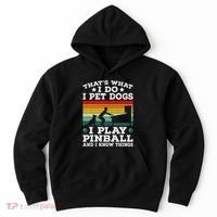 Retro Arcade Game Machine Gamer Pet Dogs Play Pinball Hoodie thumb 0