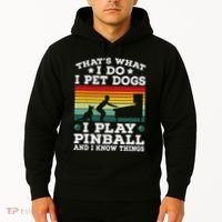 Retro Arcade Game Machine Gamer Pet Dogs Play Pinball Hoodie thumb 2
