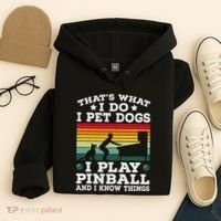 Retro Arcade Game Machine Gamer Pet Dogs Play Pinball Hoodie thumb 4