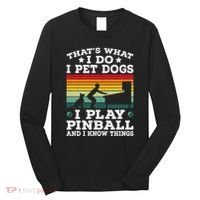 Retro Arcade Game Machine Gamer Pet Dogs Play Pinball Long Sleeve Shirt thumb 0
