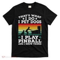 Retro Arcade Game Machine Gamer Pet Dogs Play Pinball T-Shirt thumb 0