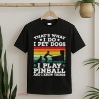 Retro Arcade Game Machine Gamer Pet Dogs Play Pinball T-Shirt thumb 2
