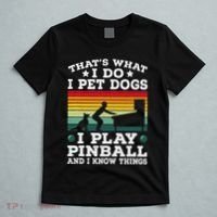 Retro Arcade Game Machine Gamer Pet Dogs Play Pinball T-Shirt thumb 5