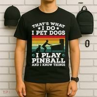 Retro Arcade Game Machine Gamer Pet Dogs Play Pinball T-Shirt thumb 6