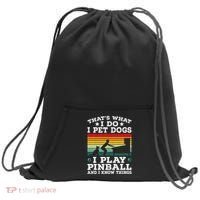 Retro Arcade Game Machine Gamer Pet Dogs Play Pinball Sweatshirt Cinch Pack Bag thumb 0