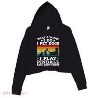 Retro Arcade Game Machine Gamer Pet Dogs Play Pinball Crop Fleece Hoodie thumb 0