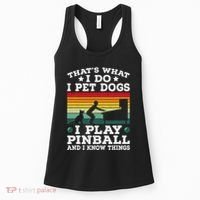 Retro Arcade Game Machine Gamer Pet Dogs Play Pinball Women's Tank Top thumb 0