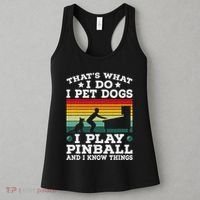 Retro Arcade Game Machine Gamer Pet Dogs Play Pinball Women's Tank Top thumb 3