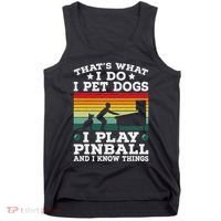 Retro Arcade Game Machine Gamer Pet Dogs Play Pinball Tank Top thumb 0