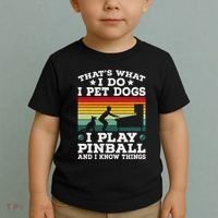 Retro Arcade Game Machine Gamer Pet Dogs Play Pinball Toddler T-Shirt thumb 2
