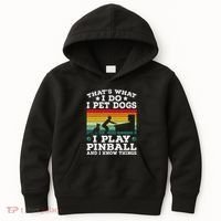 Retro Arcade Game Machine Gamer Pet Dogs Play Pinball Kids Hoodie thumb 0