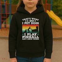 Retro Arcade Game Machine Gamer Pet Dogs Play Pinball Kids Hoodie thumb 3