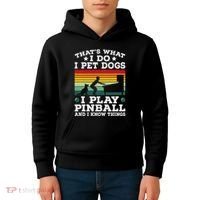 Retro Arcade Game Machine Gamer Pet Dogs Play Pinball Kids Hoodie thumb 4