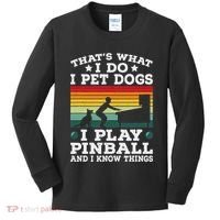 Retro Arcade Game Machine Gamer Pet Dogs Play Pinball Kids Long Sleeve Shirt thumb 0