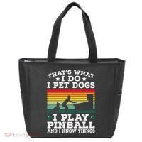 Retro Arcade Game Machine Gamer Pet Dogs Play Pinball Tote Bag thumb 0