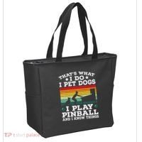 Retro Arcade Game Machine Gamer Pet Dogs Play Pinball Tote Bag thumb 2