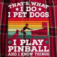 Retro Arcade Game Machine Gamer Pet Dogs Play Pinball Women's Flannel Plaid Pajama Pants thumb 2