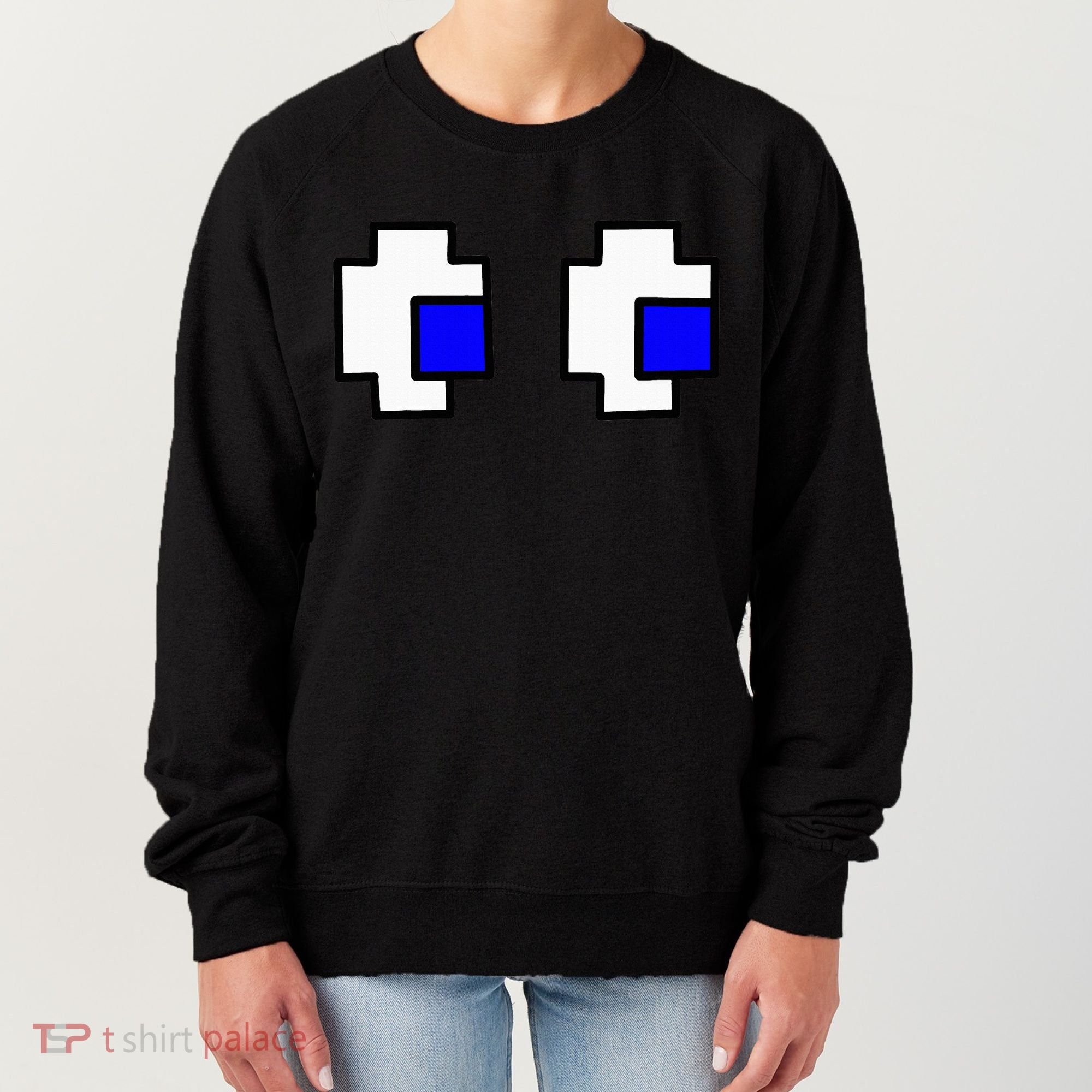 Retro Arcade Game Ghost Eyes Halloween Group Costume Women's Sweatshirt